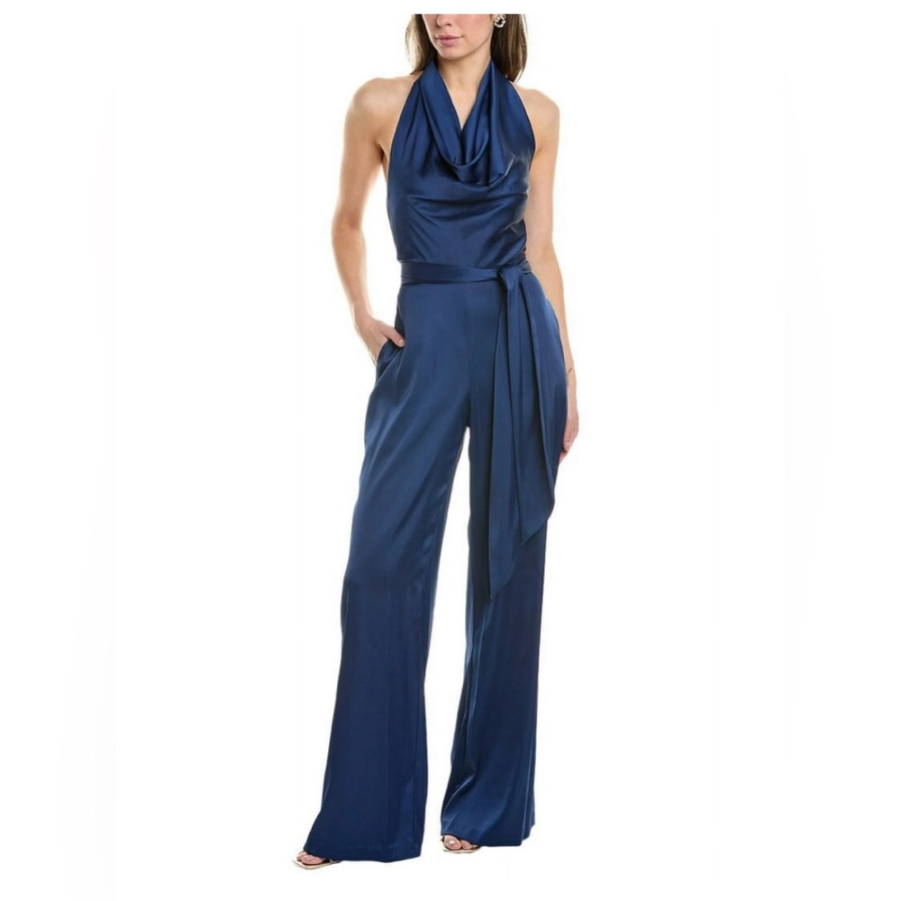 Liv Foster navy cowl neck jumpsuit